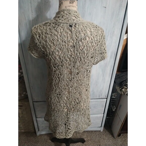 Eileen Fisher Linen Crotchet  Open Cardigan Ps Boho Beachy Cottage Core - Picture 2 of 8